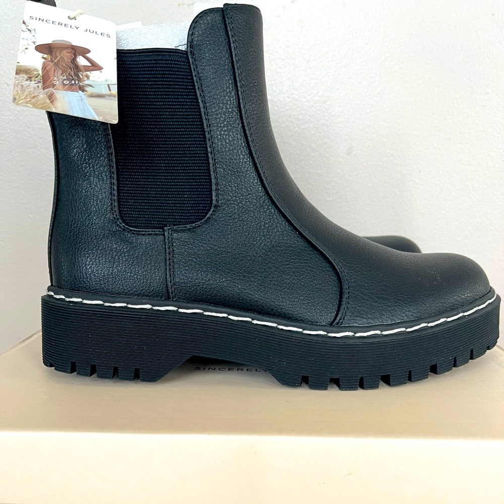 Sincerely Jules Hippie P1HIP01 Women's Chelsea Boots Black Platform P1HIP01